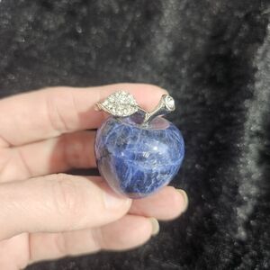 NWT Blue Marble Agate Gemstone & Swarovski Crystal Apple – Artinfinitum.art